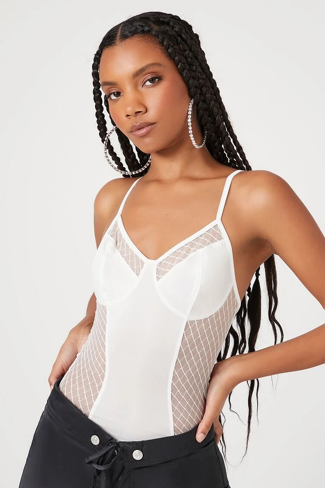 Sheer Lattice Cami Bodysuit