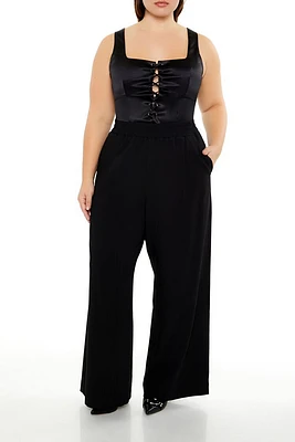 Plus High-Rise Wide-Leg Pants