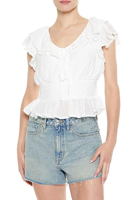 Smocked Ruffle-Trim Top