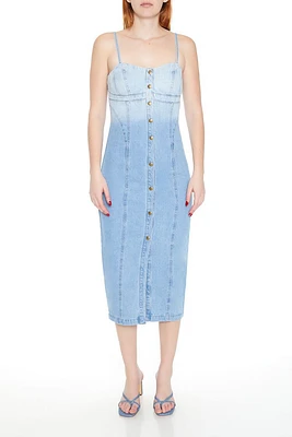 Die-Dye Denim Cami Midi Dress