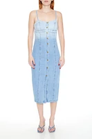 Die-Dye Denim Cami Midi Dress