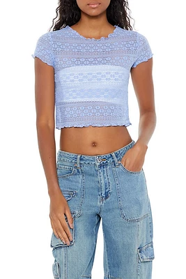 Sheer Lace Cropped Tee