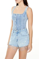 Denim Button-Up Tank Top