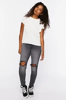 Recycled Cotton Distressed Skinny Jeans