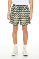 Chevron Drawstring Swim Trunks