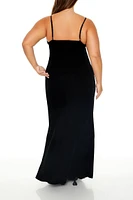 Plus Velvet Bow Maxi Dress