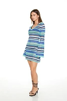 Striped Crochet Mini Dress