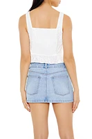 Lace-Up Eyelet Bustier Tank Top