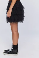 Clip Dot Tiered Mini Skirt