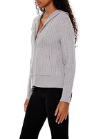 Cable Knit Zip-Up Hoodie