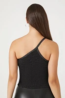 One-Shoulder Sweater-Knit Cami