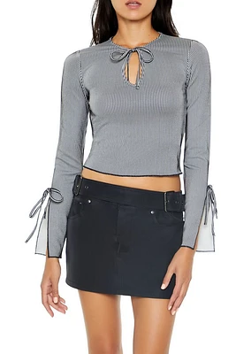 Tie-Front Keyhole Crop Top