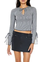 Tie-Front Keyhole Crop Top