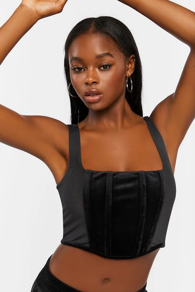 Velvet Bustier Crop Top