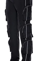 Striped Slim-Fit Cargo Pants