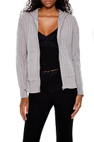 Cable Knit Zip-Up Hoodie