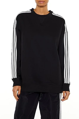 Striped-Trim Fleece Pullover