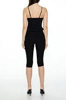 Buckled Mid-Rise Capri Pants