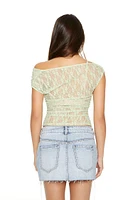 Cropped Sheer Lace Tee