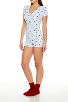 Gingham Cherry Pajama Romper