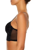 Sequin Lingerie Cropped Cami