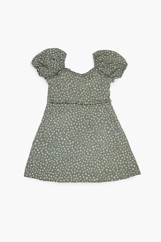 Girls Puff-Sleeve Dress (Kids)