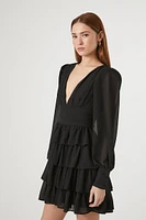 Chiffon Ruffle Mini Dress