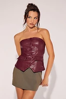 Faux Leather Tube Top