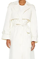 Tie-Front Notched Trench Coat