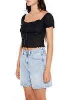 Pointelle Knit Crop Top