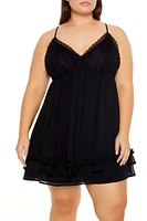 Plus Babydoll Mini Dress