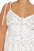 Plus Floral Mini Dress