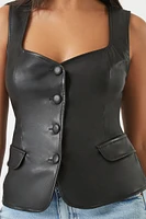 Sleeveless Faux Leather Top