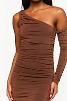 Ruched One-Shoulder Mini Dress