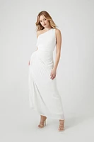 Textured One-Shoulder Maxi Dress