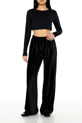 Corduroy High-Rise Wide-Leg Pants