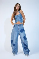 Heart Patch Baggy Barrel Jeans