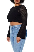 Plus Netted Cropped Sweater