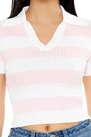 Sweater-Knit Striped Top
