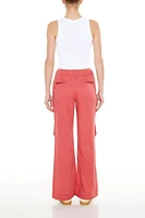 Buckled Twill Wide-Leg Pants