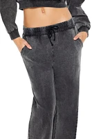 Fleece Mineral Wash Wide-Leg Pants