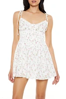 Floral Tie-Strap Mini Dress