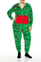 Plus Christmas Lights Jumpsuit