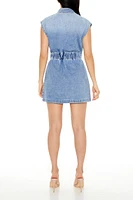 Denim Zip-Up Mini Dress