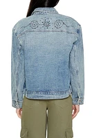 Studded Denim Bomber Jacket