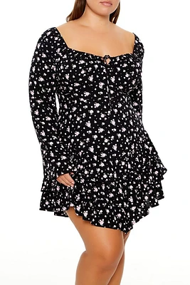 Plus Ditsy Floral Mini Dress