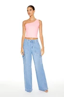 Seamless One-Shoulder Crop Top