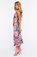 Floral One-Shoulder Cutout Dress