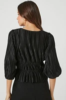 Pleated Surplice Top