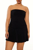 Plus Strapless Mini Dress
